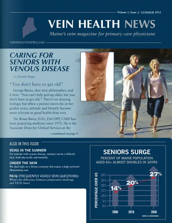 Vein Health News Cover: Caring for Seniors